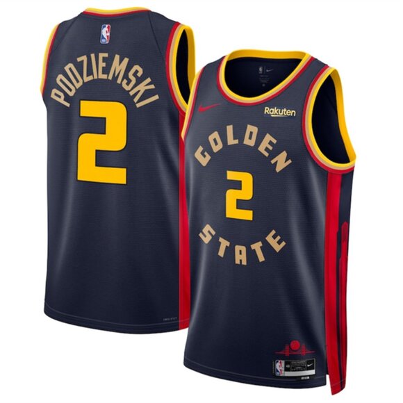Mens Brandin Podziemski Navy Stitched Jersey
